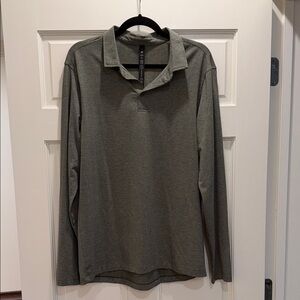 lululemon athletica Men's Olive Long Sleeve Polo Shirt